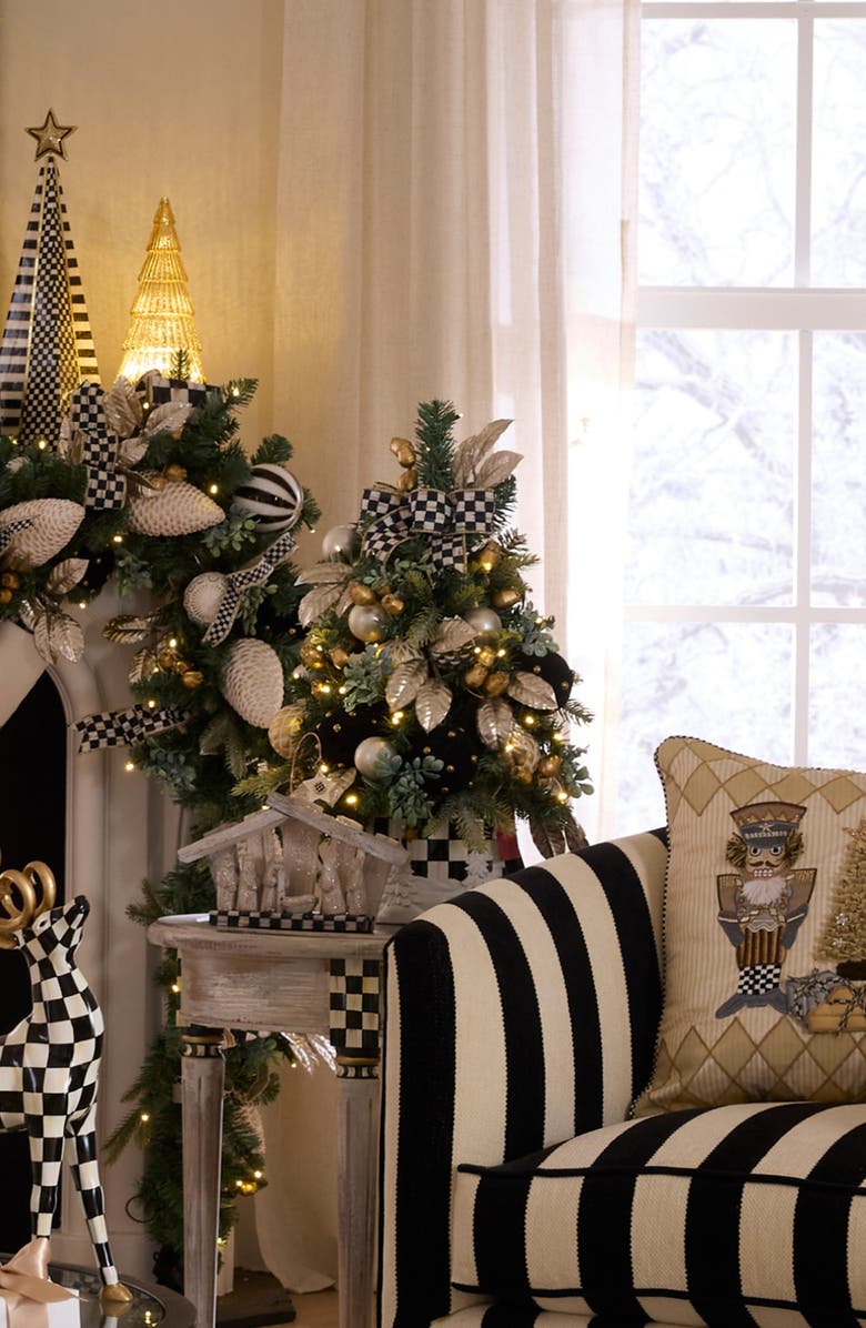 MACKENZIE CHILDS Courtly Noel Illuminated Tabletop Christmas Tree, Alternate, color, Courtly