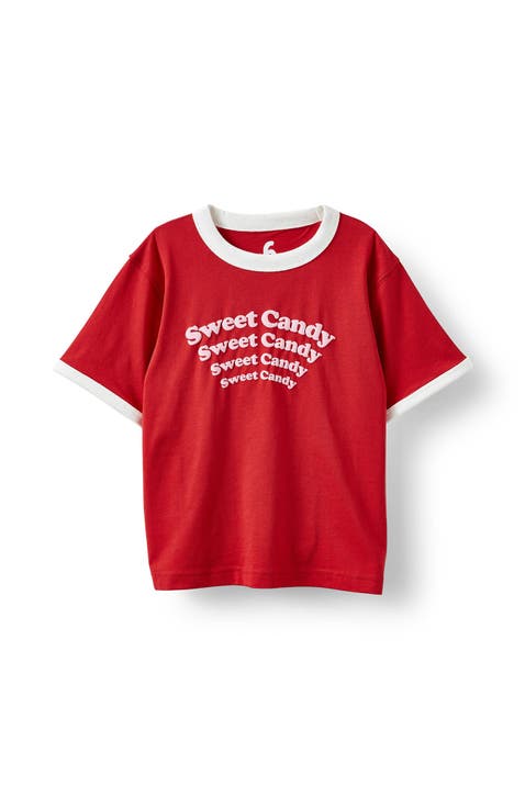 Kid's Poppy Oversize Graphic Print Tee