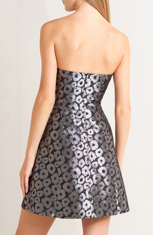 Freemarket Metallic Strapless Flare Minidress In Metallic