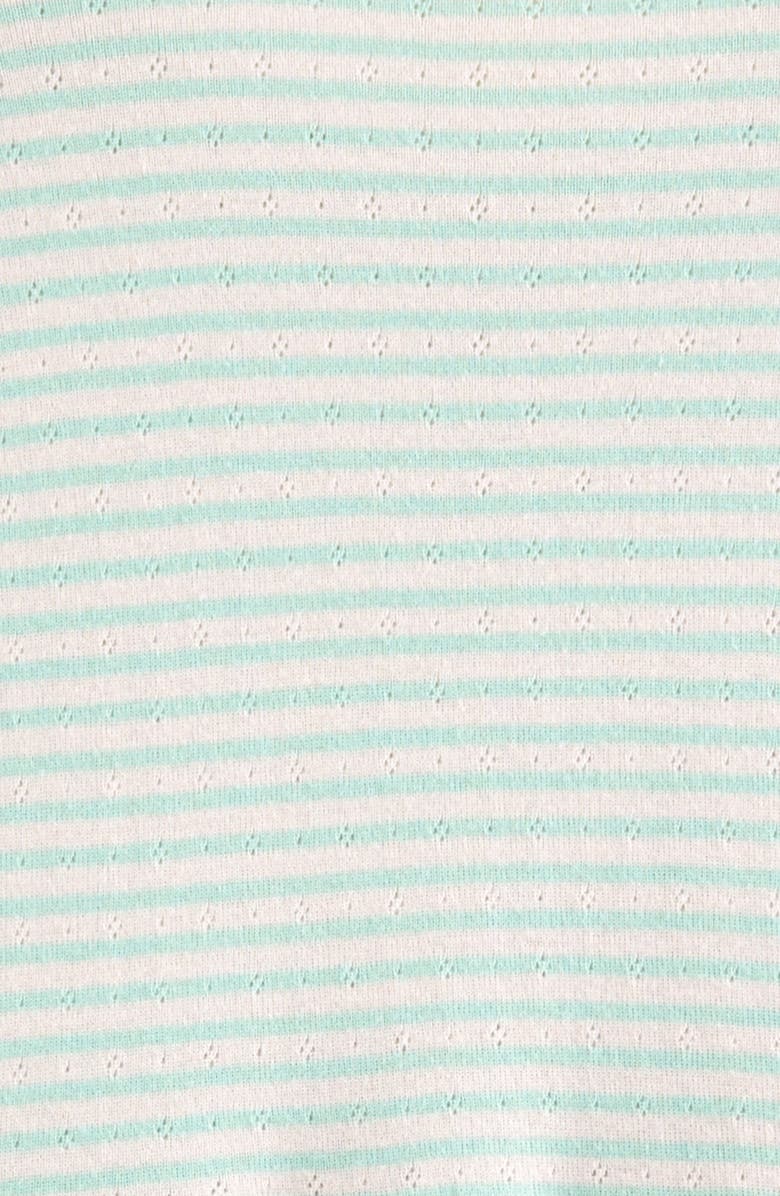 Tucker + Tate Kids' Pointelle Puff Sleeve Stretch Cotton Dress, Alternate, color, Green Flora Faye Stripe