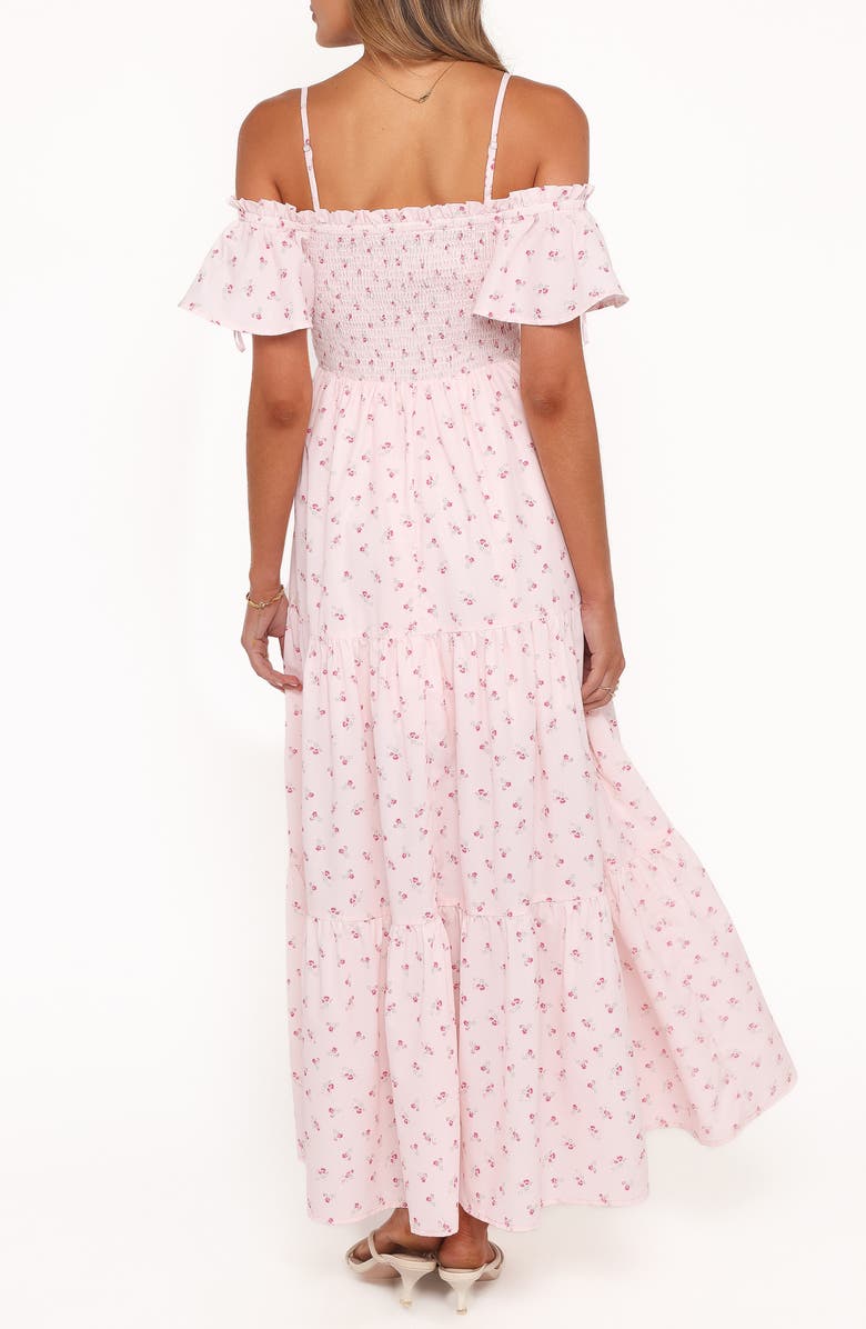 Petal & Pup Lachay Ditsy Floral Cold Shoulder Maxi Dress, Alternate, color, Pink Floral
