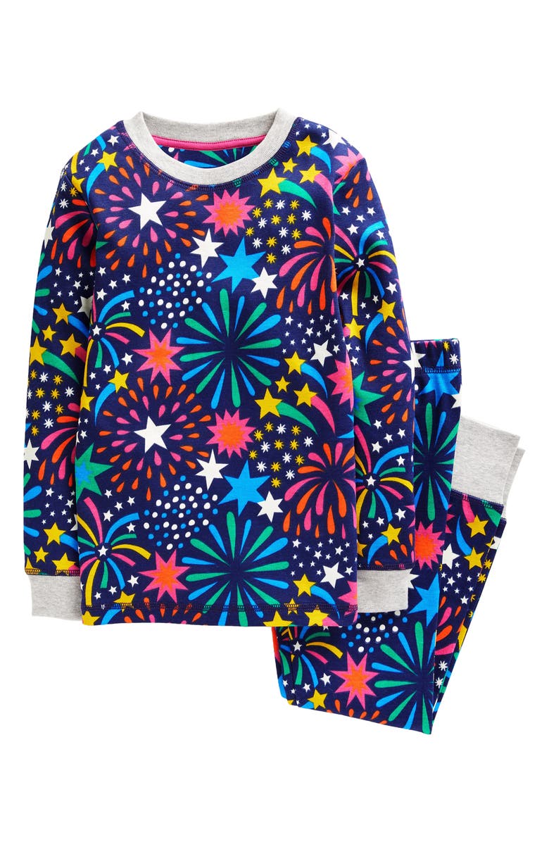 Mini Boden Kids' Glow in the Dark Two-Piece Fitted Pajamas, Main, color, 