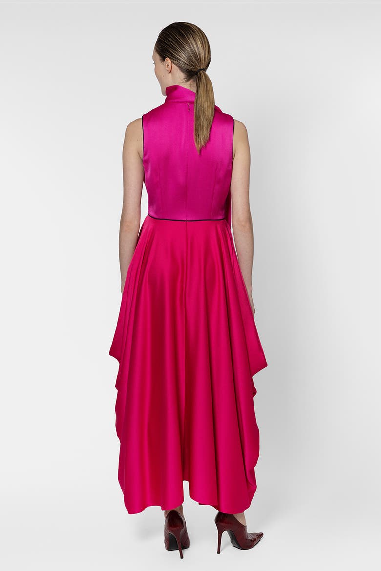 Aela Textured Satin Maxi Dress, Alternate, color, Taffy / Ultra Pink