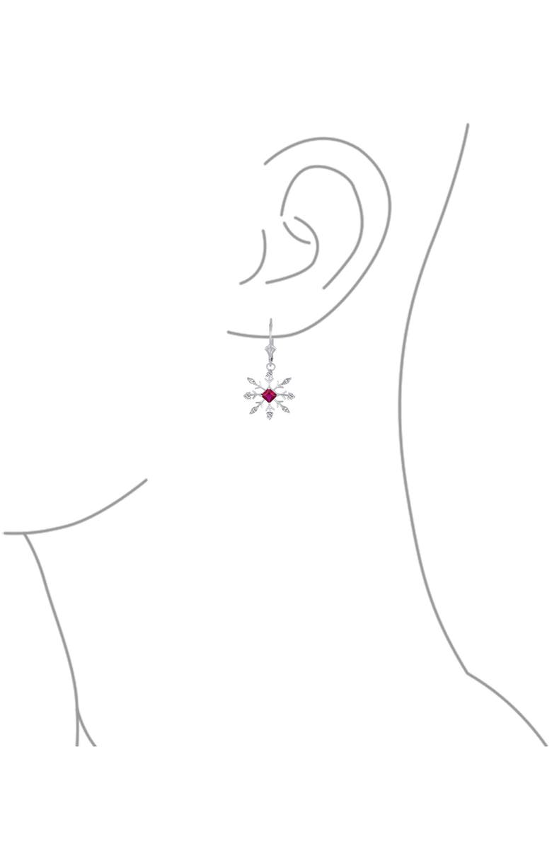 BLING JEWELRY Sterling Silver CZ Snowflake Pendant Necklace & Earrings Set, Alternate, color, 