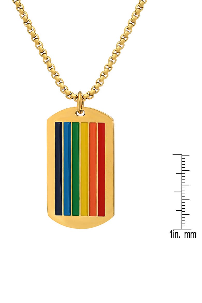 Men's Enamel Dog Tag Pendant Necklace, Alternate, color, GOLD