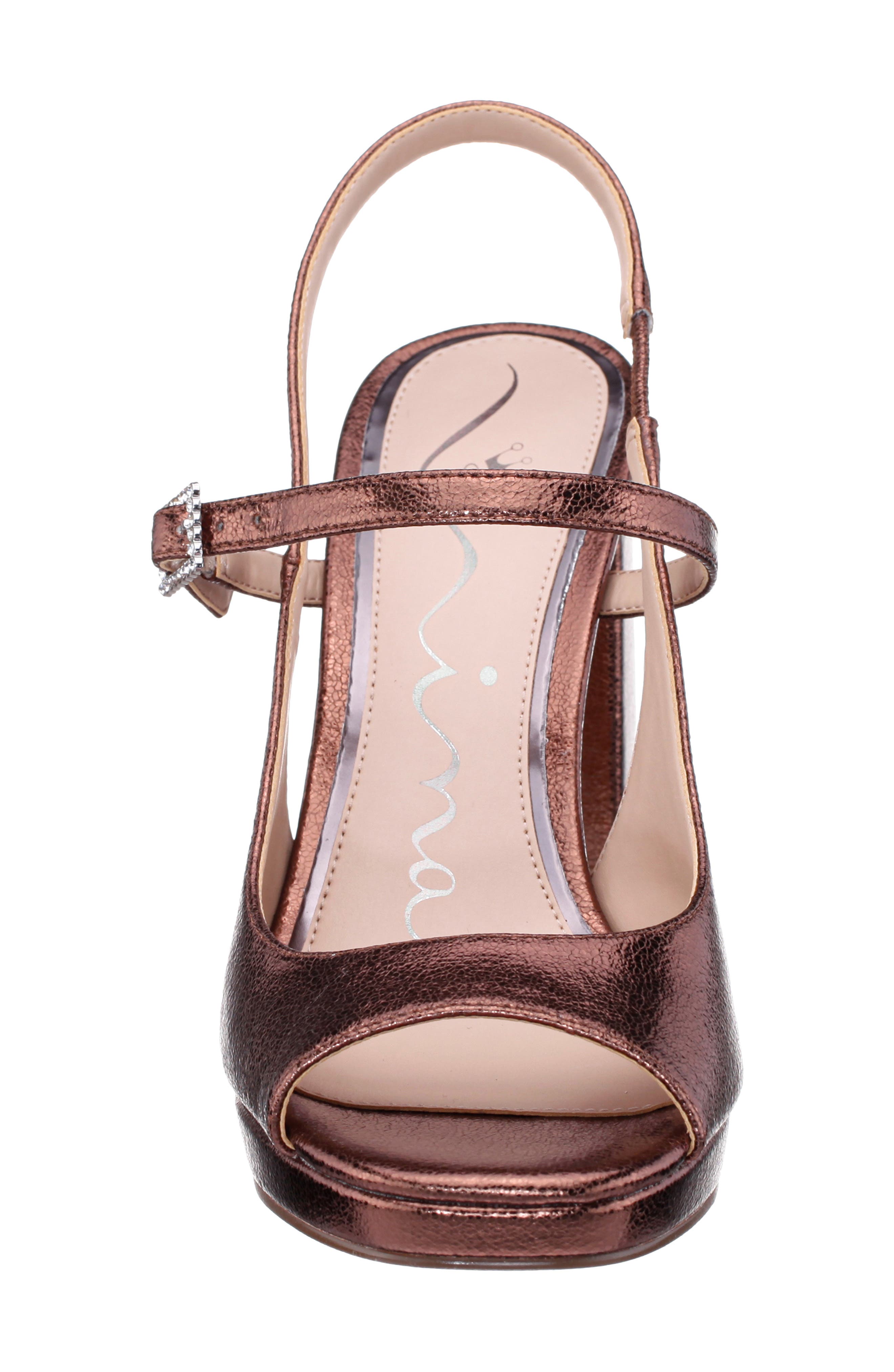 Simeon Slingback Peep Toe Platform Sandal, Alternate, color, BRONZE