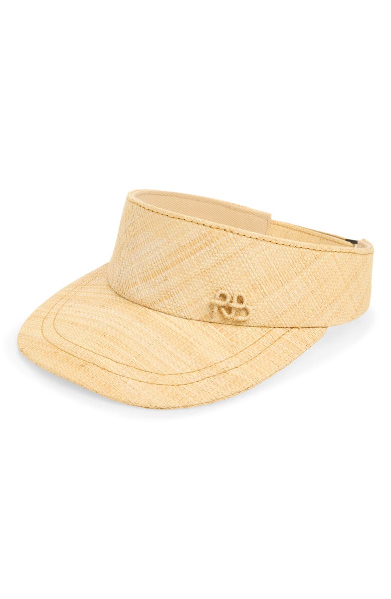 Ruslan Baginskiy Monogram Straw Visor, Main, color, Natural Straw