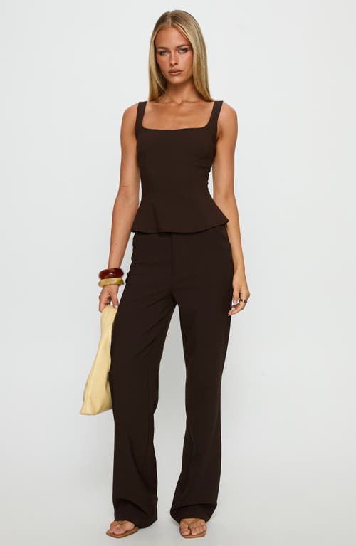 Princess Polly Kinsie Tailored Tank In Brown