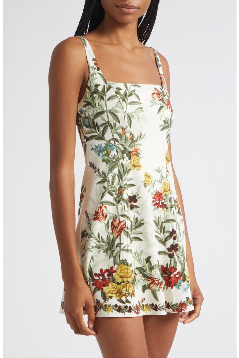 Julia Floral Print Sleeveless Minidress, Alternate, color, DESERT SPRIGS VANILLA