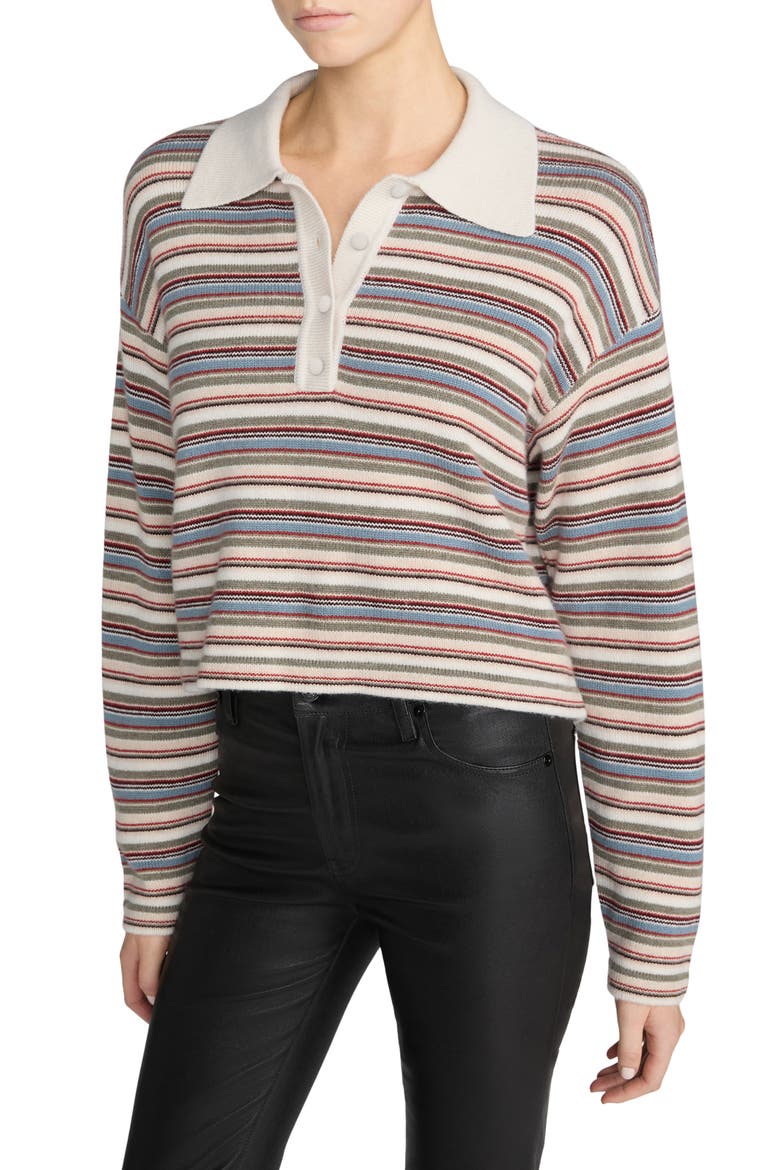 The Quad Stripe Polo Sweater, Alternate, color, SKY BLUE MULTI STRIPE