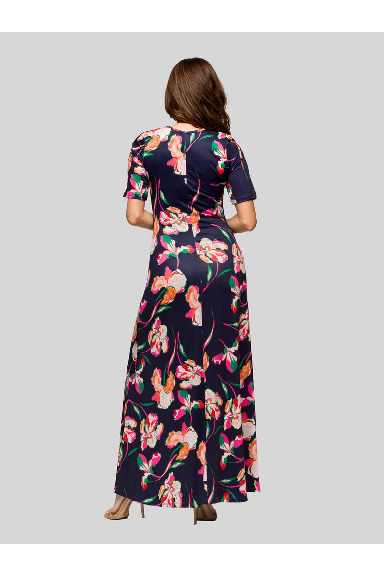 V-Neck Sleeveless Maxi Dress with Belt, Alternate, color, Pink Multi