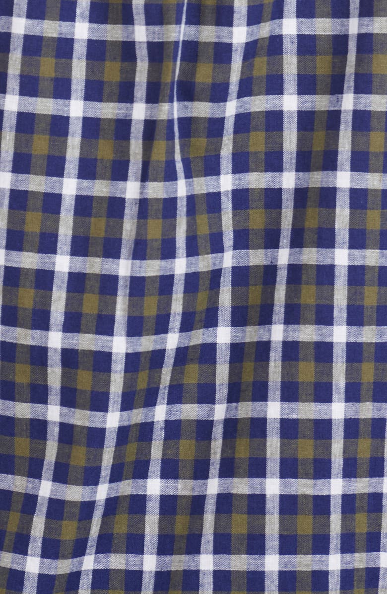 Barbour Check Linen & Cotton Button-Down Shirt, Alternate, color,