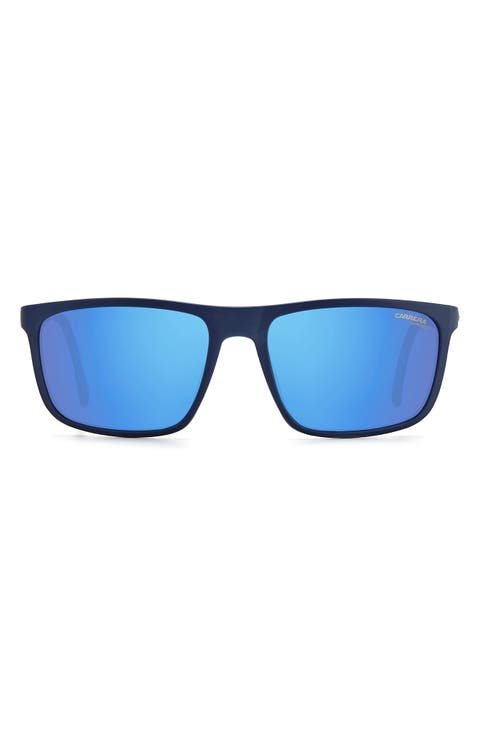 58mm Polarized Rectangle Sunglasses