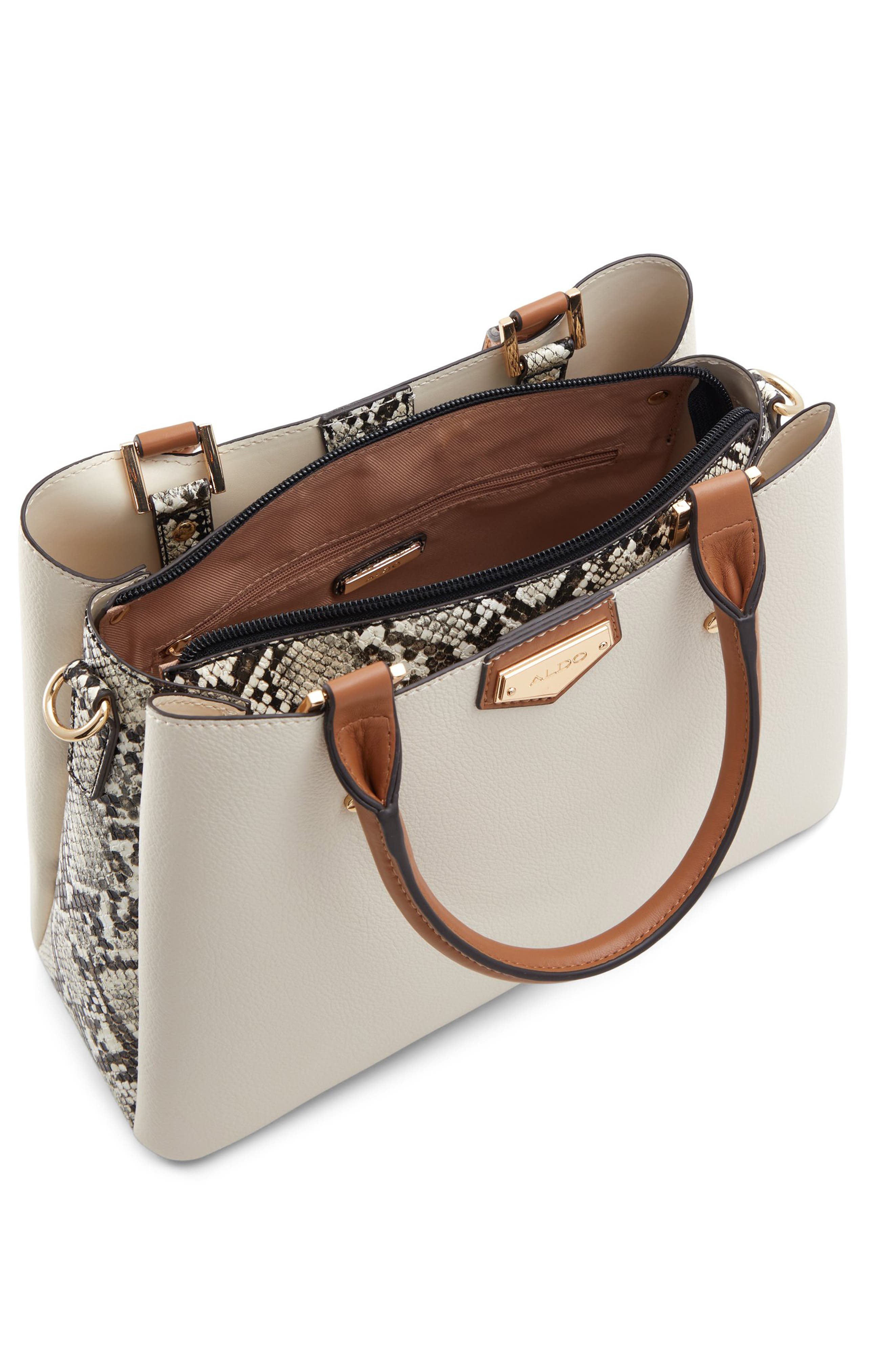 ALDO Caraever Faux Leather Satchel, Alternate, color, 