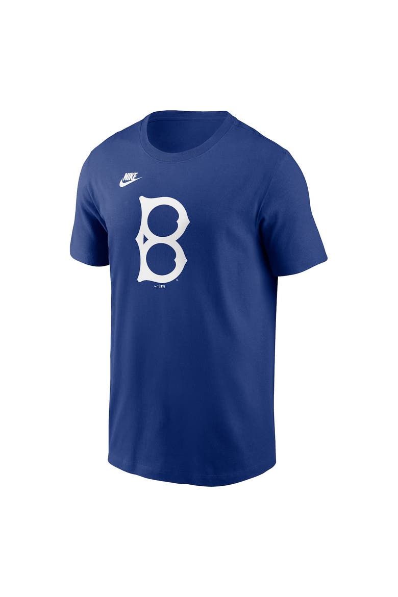 Men's Nike Royal Brooklyn Dodgers Cooperstown Collection Team Logo T-Shirt, Alternate, color, Royal