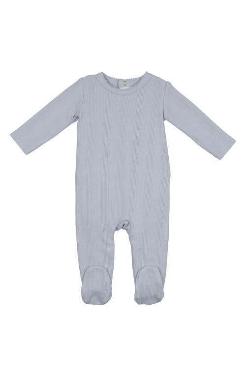 Maniere Babies' Manière Stretch Cotton Pointelle Footie In Blue