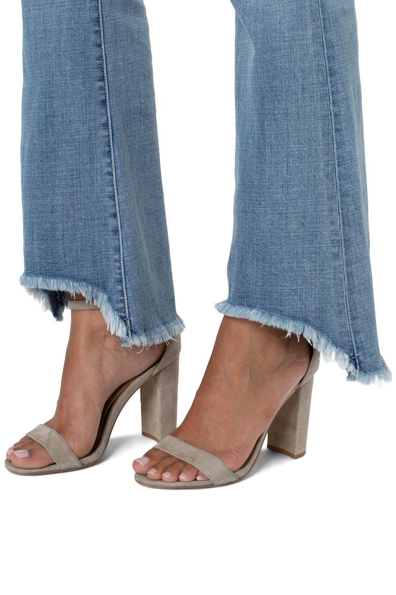 Hannah Curved Frayed Flare Jeans, Alternate, color, ORACLE