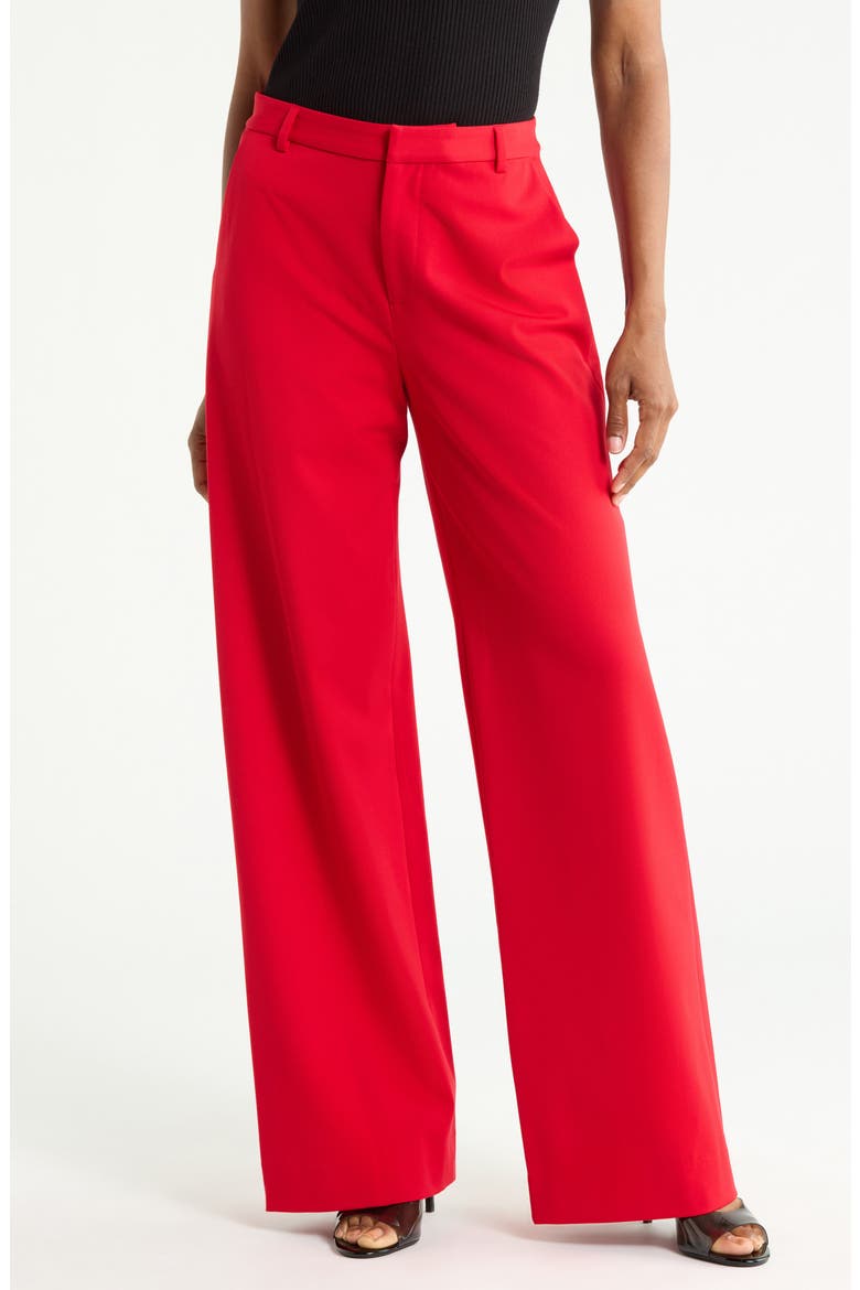 Livvy Straight Leg Trousers, Main, color, SCARLET RED