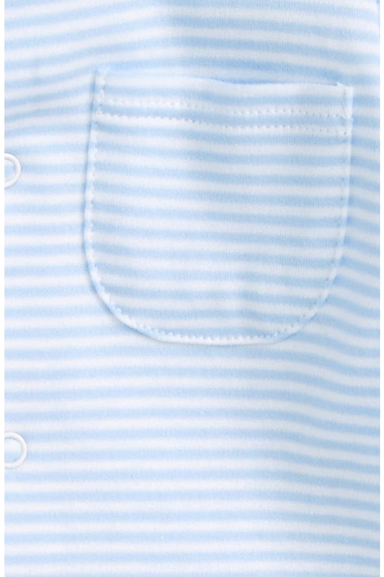 Stripe Pima Cotton Footie, Alternate, color, LIGHT BLUE