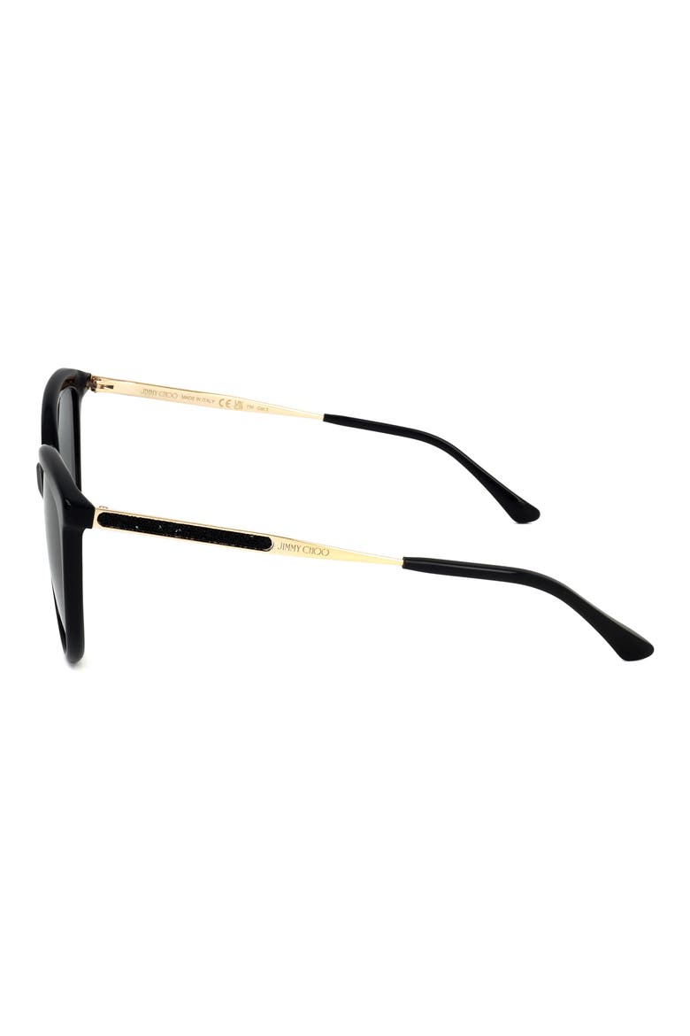56mm Cat Eye Sunglasses, Alternate, color, BLACK