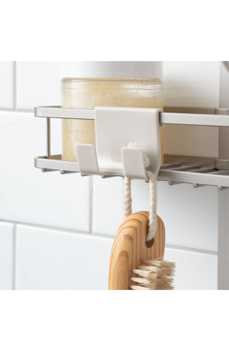 iDesign Hanging Shower Caddy with Accessory Hooks - Satin, Alternate, color, Satin