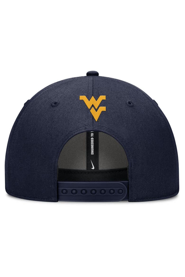 Men's Nike Navy West Virginia Mountaineers Slanted Primetime Rise Performance Adjustable Hat, Alternate, color, Navy