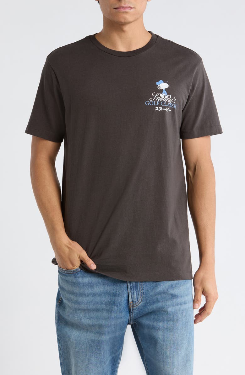 The Forecast Agency Peanuts<sup>®</sup> Tokyo Golf Graphic Cotton T-Shirt, Main, color, Black