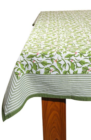 Tiramisu Print Cotton Tablecloth In Green