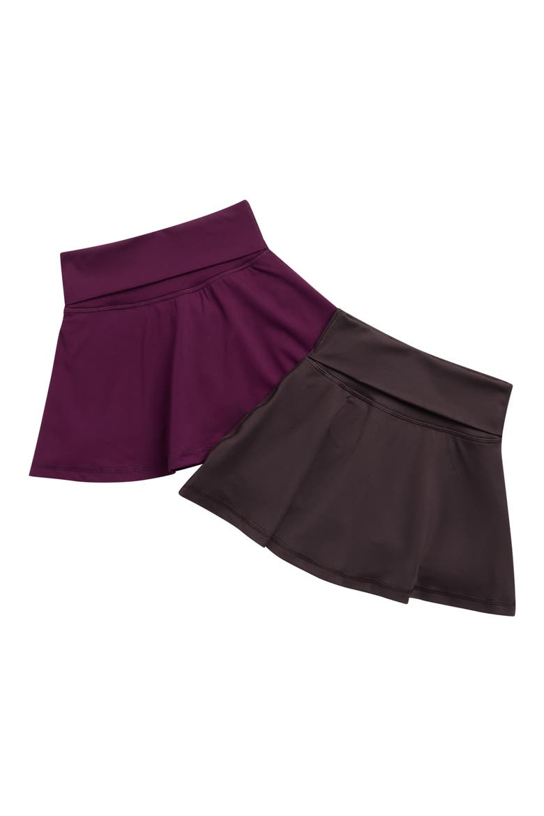 Kids' Jersey Tek Florence Foldover Skirt, Main, color, WINTER BLOOM/ CHOCOLATE TORTE