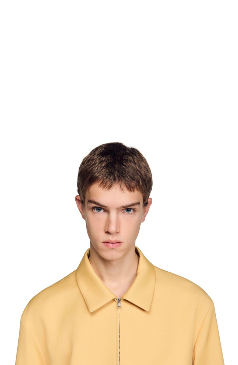 SANDRO Zip-up jacket, Alternate, color, Light Yellow