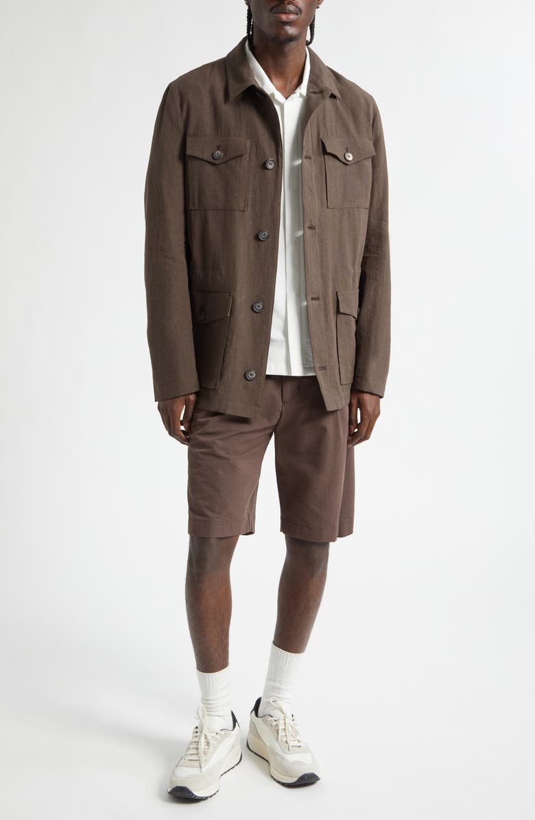 Herno Linen & Cotton Poplin Field Jacket, Alternate, color, 8800 Chocolate