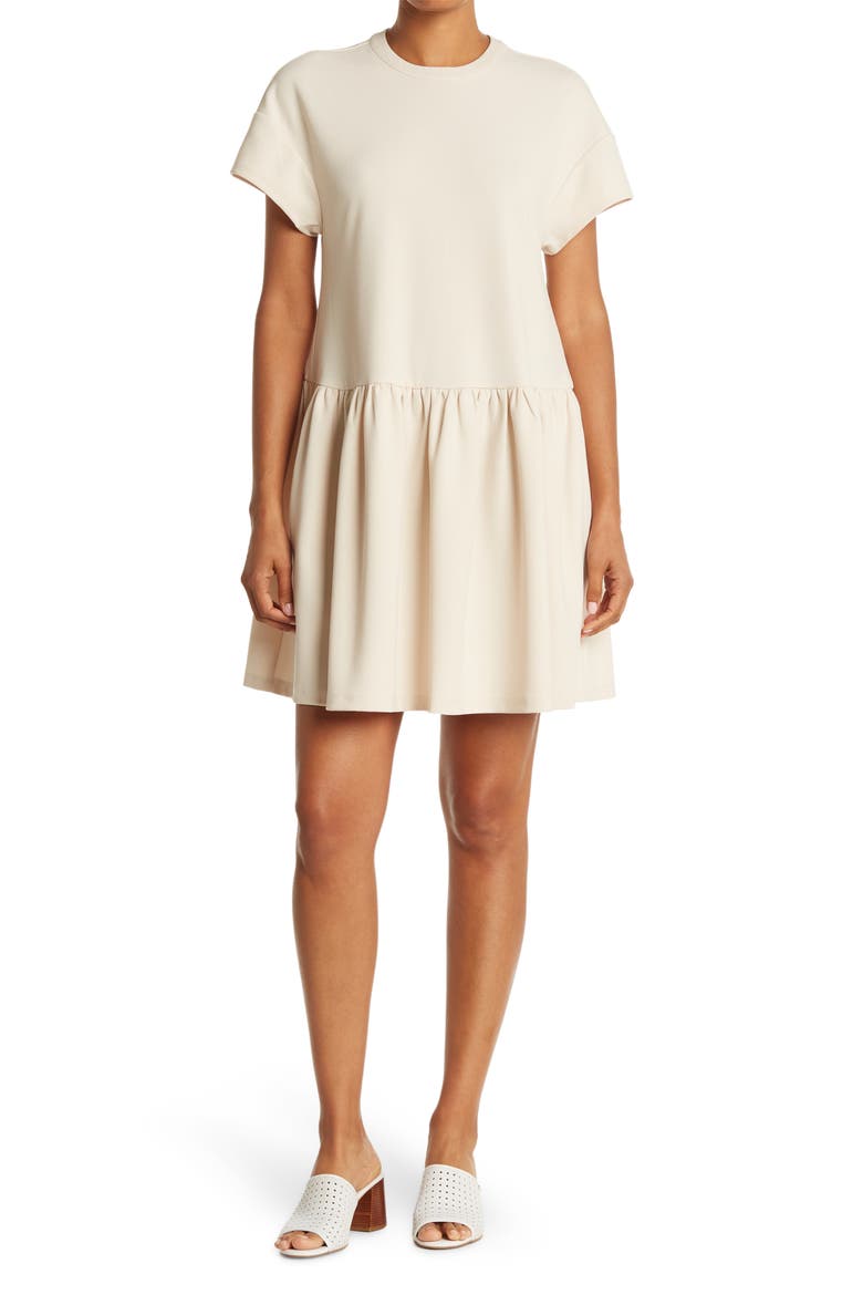 Scuba Crepe Dress With Flouncy Skirt, Main, color, HORN