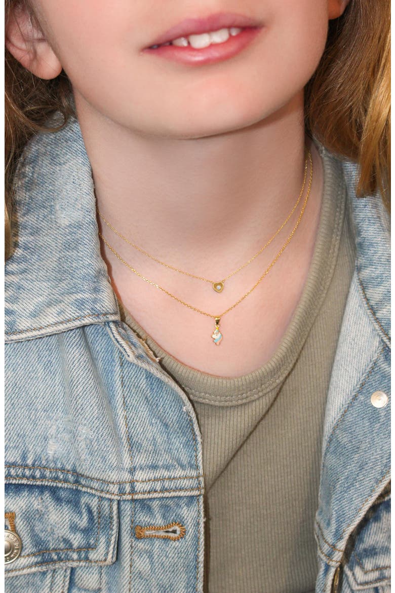 Kids' 14K Gold Enamel Unicorn Pendant Necklace (Nordstrom Exclusive), Alternate, color, 14K YELLOW GOLD