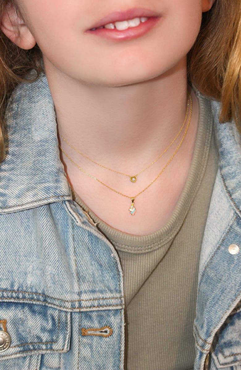 Bony Levy Kids' 14K Gold Enamel Unicorn Pendant Necklace, Alternate, color, 