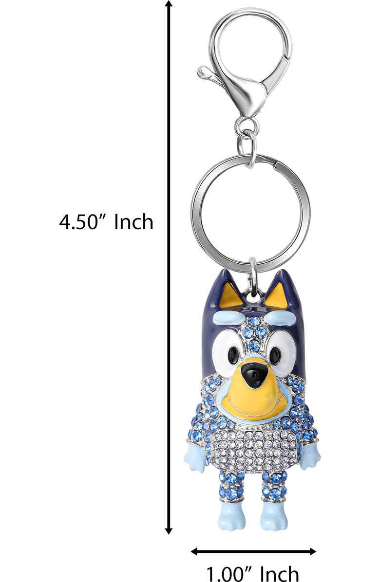 BLUEY Bag Charm Pave Crystal, Official License Bluey Charm Keychain with Lobster Clip, Alternate, color, Blue