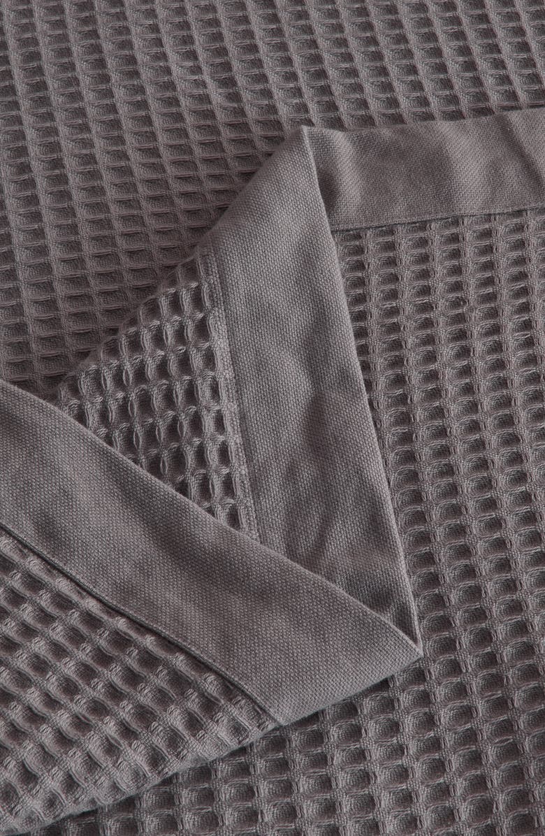 Woven & Weft Super Soft Cotton All-Season Waffle Weave Throw Blanket, Alternate, color, Dark Grey