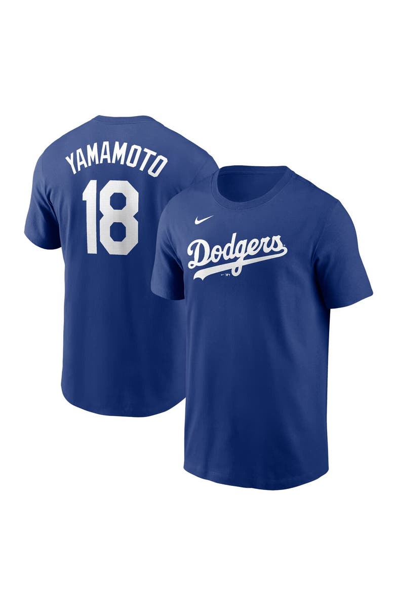 Nike Men's Nike Yoshinobu Yamamoto Royal Los Angeles Dodgers Fuse Name & Number T-Shirt, Alternate, color,