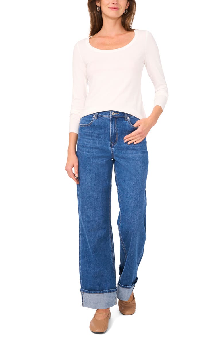 1.STATE Jersey Rib Long Sleeve Top, Alternate, color, New Ivory