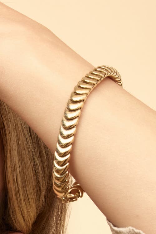 Oradina 14k Gold Bold Cobra Bracelet In Yellow Gold