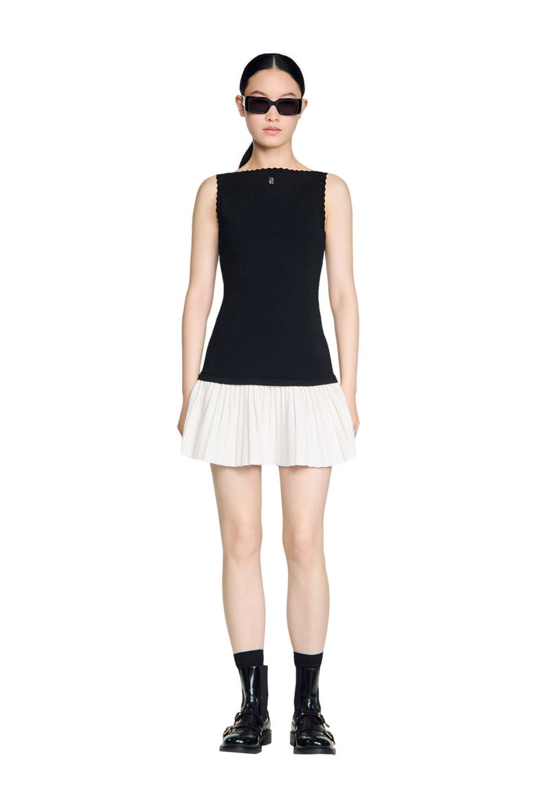 Two-tone short dress, Alternate, color, Black
