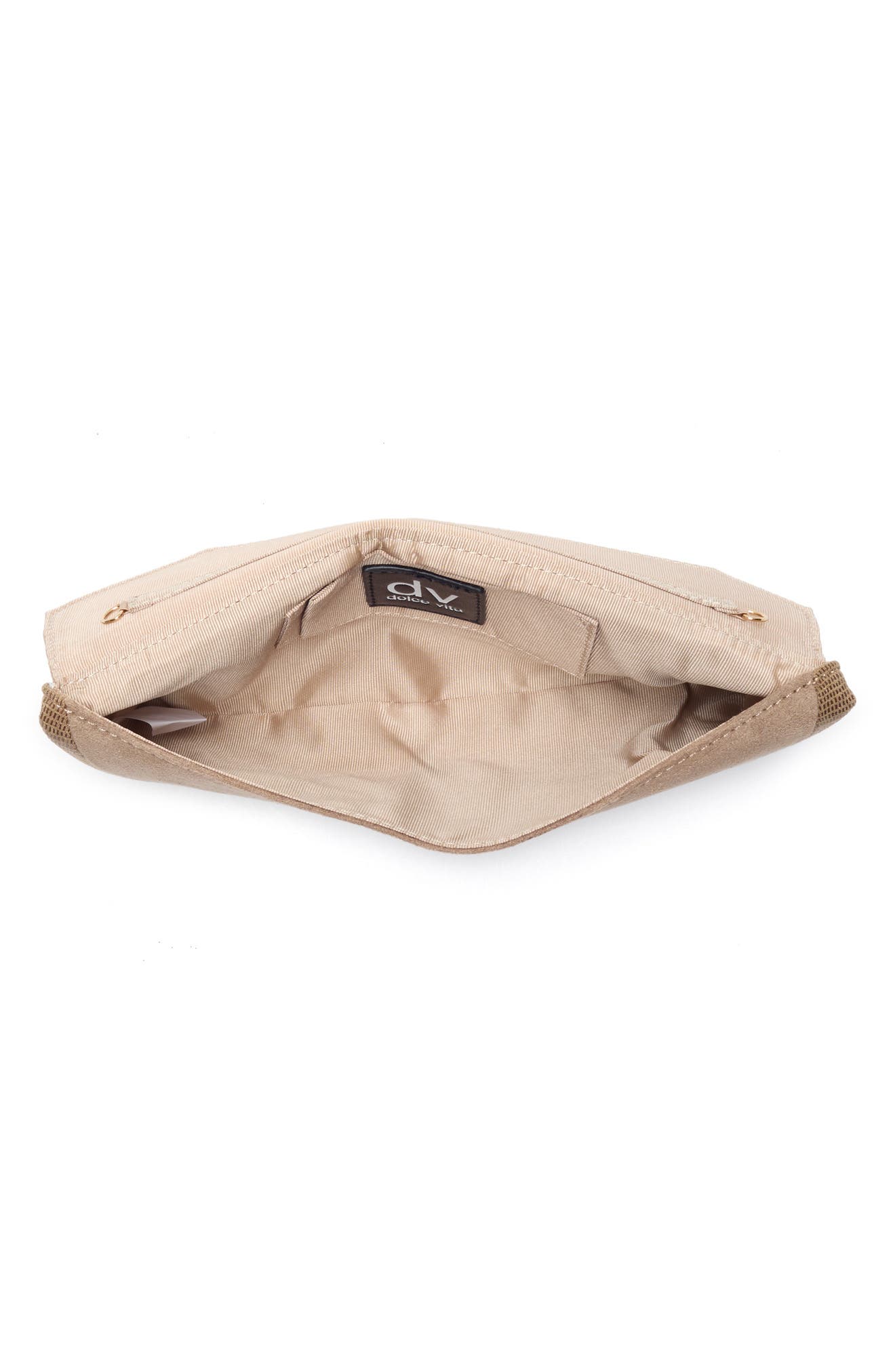 Franko Croc Embossed Faux Leather Clutch, Alternate, color, TAUPE