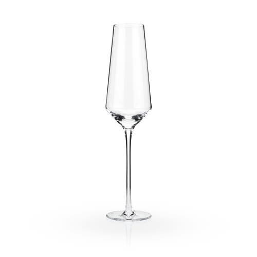 Viski Raye Crystal Angled Champagne Flutes Set Of 2 In Clear