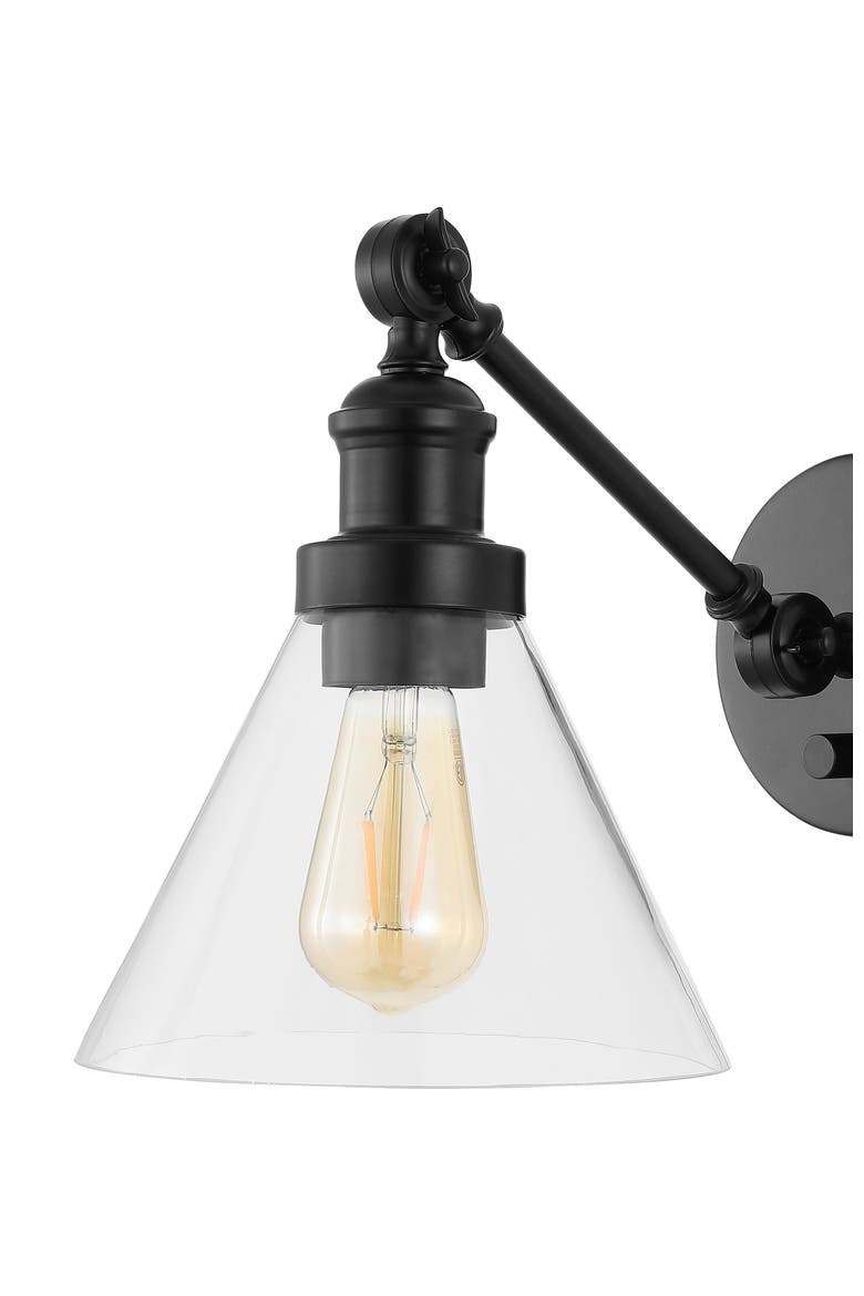 Cowie 8" Iron/Glass Adjustable LED Wall Sconce, Alternate, color, Oil Rubbed Bronze