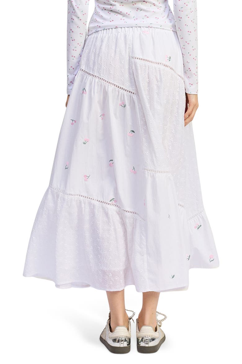 Cherie Poplin Midi Skirt, Alternate, color, WHITE PINK GREEN