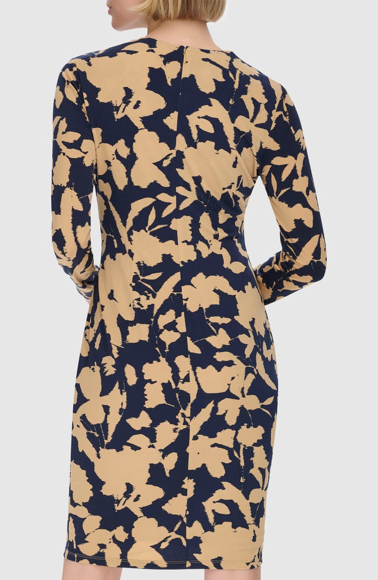 Calvin Klein Floral Long Sleeve Side Bar Dress, Alternate, color, 