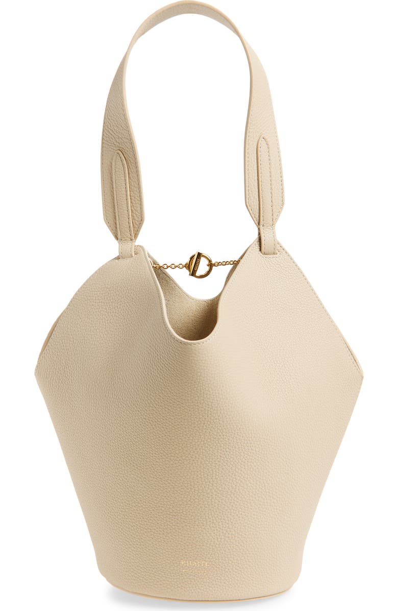 Khaite Mini Lotus Leather Tote Bag, Main, color, Dark Ivory 445
