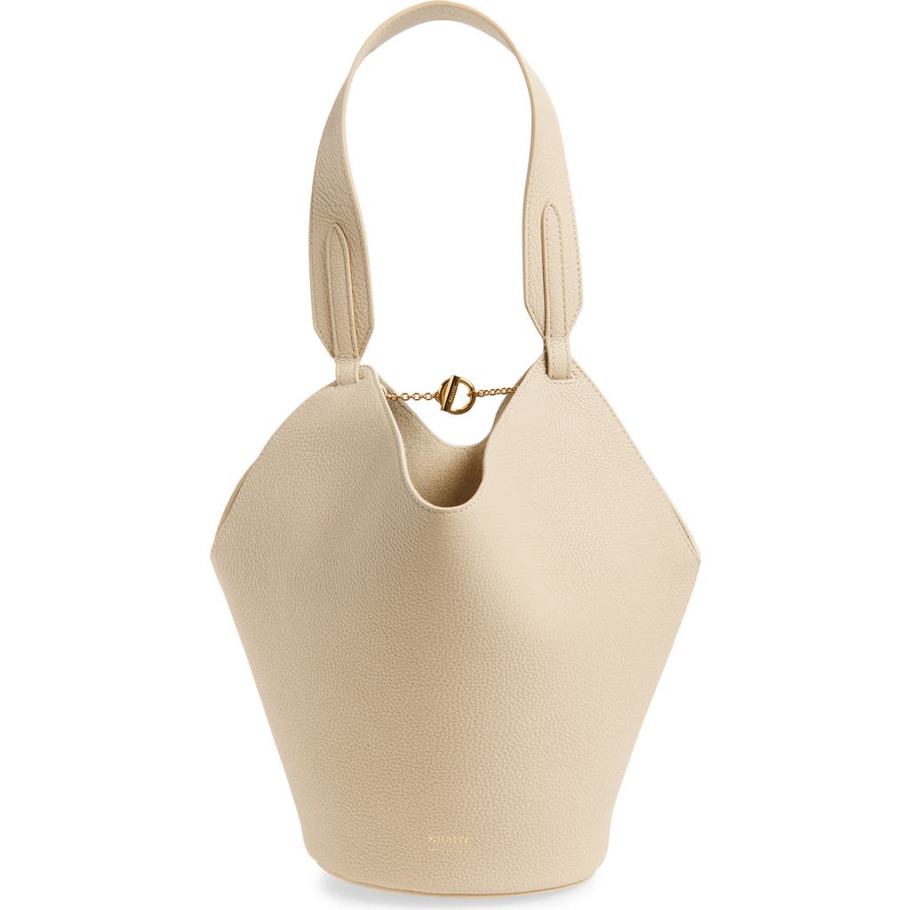 Khaite Mini Lotus Leather Tote Bag In White