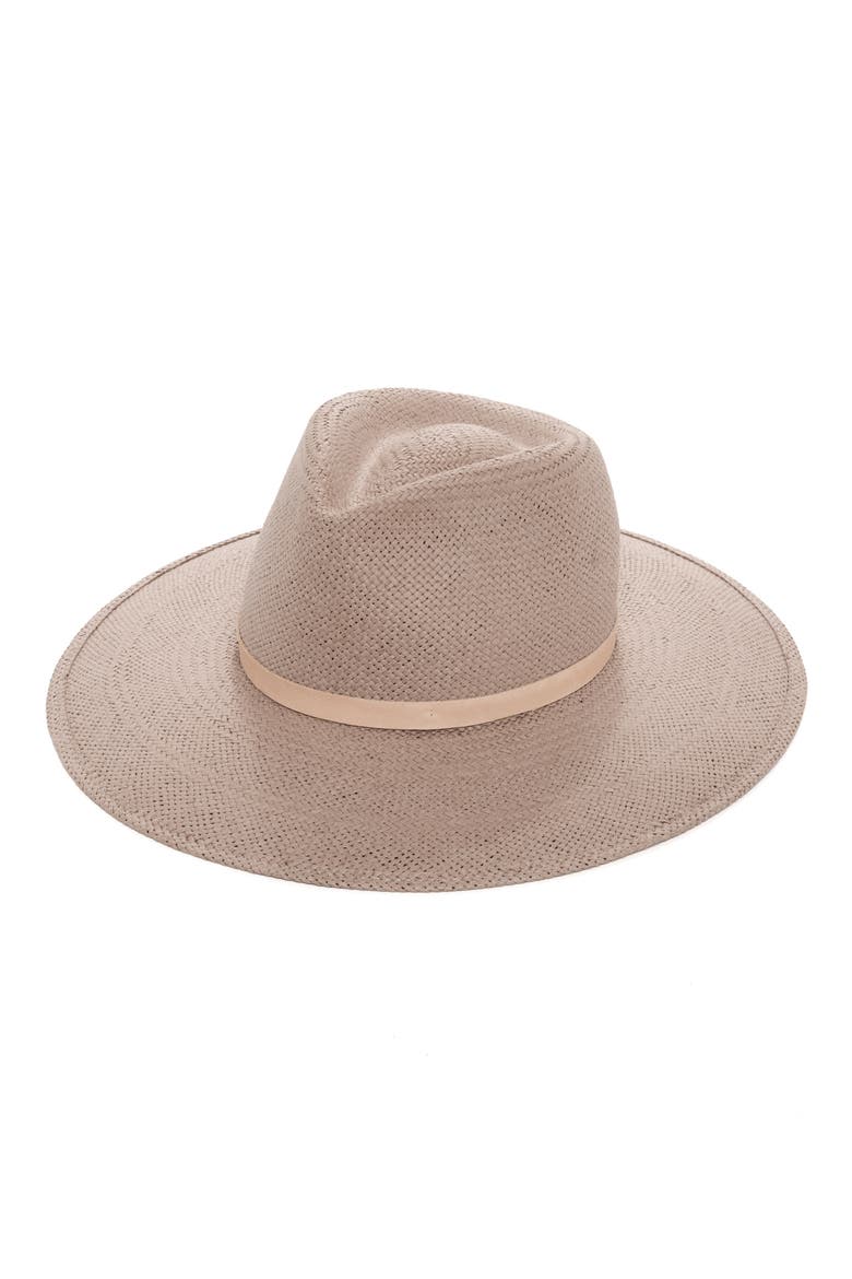 Valentine Straw Fedora, Main, color, GREY