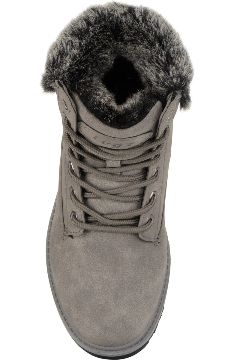 LUGZ Empire High Faux Fur Lug Sole Boot, Alternate, color, Charcoal/ Black