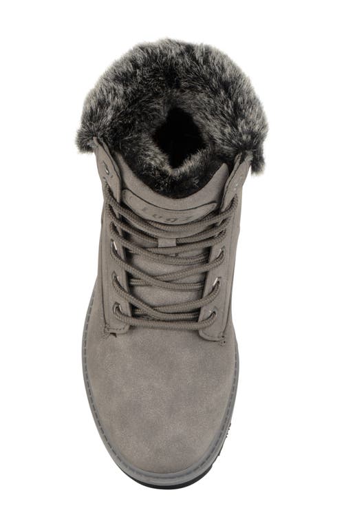 Lugz Empire High Faux Fur Lug Sole Boot In Charcoal/black